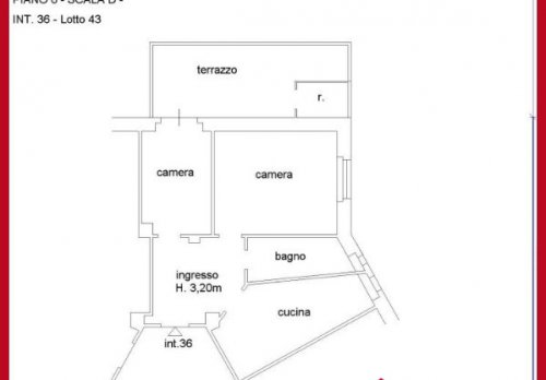 Planimetria Appartamento in Via G. Percoto, quartiere Garbatella