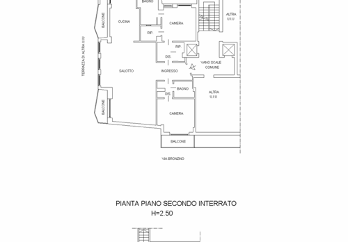 Planimetria Elegante appartamento ristrutturato - 7 piano via Bronzino