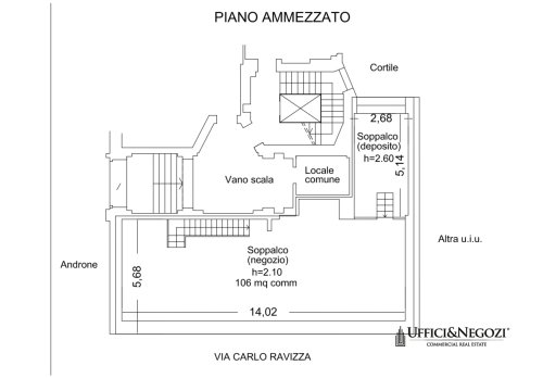 Planimetria Negozio in vendita in via Ravizza
