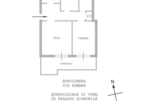Planimetria Elegante Quadrilocale Vista Mare in Palazzo Signorile