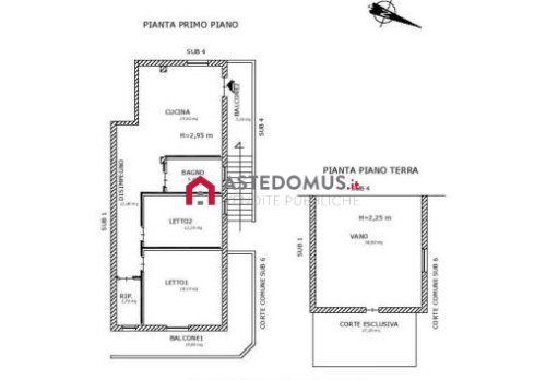 Planimetria Appartamento con deposito e cortile di pertinenza