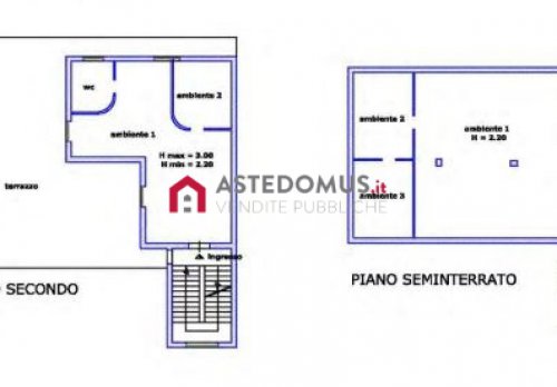Planimetria Immobile residenziale articolato su quattro livelli
