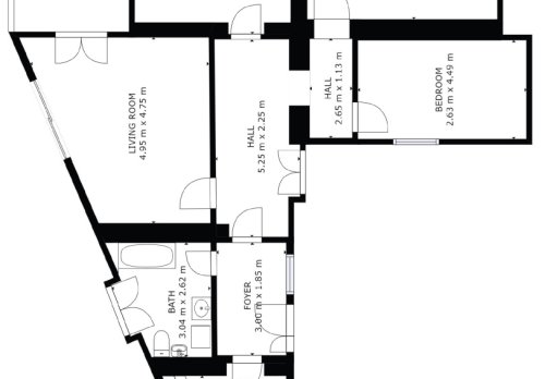 Planimetria C.SO AMEDEO DI SAVOIA - Appartamento 4 vani oltre accessori con terrazzo a livello e terrazzo di copertura con sottotetto