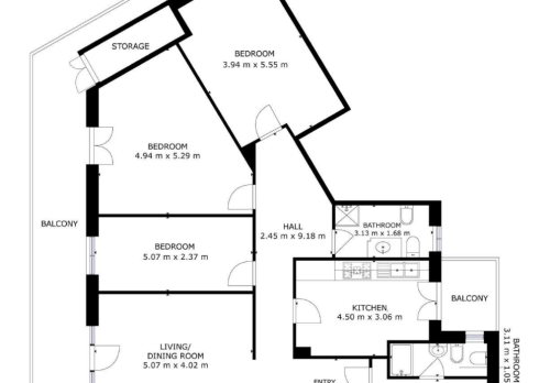 Planimetria COLLI AMINEI - Appartamento piano alto 4 vani,servizi e Box auto