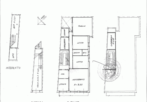 Planimetria Galatina (Le) - Appartamento al primo piano con terrazzino a livello ed area solare di pertinenza.