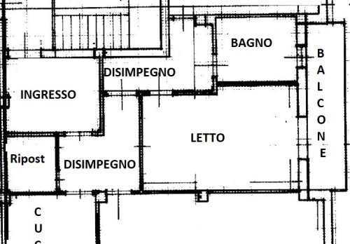 Planimetria Ampio appartamento con due camere da letto matrimoniali.