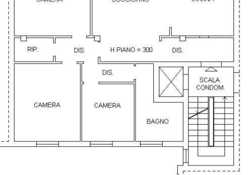Planimetria Luminoso appartamento con tre camere