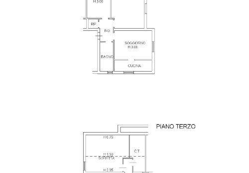 Planimetria appartamento con soffitta