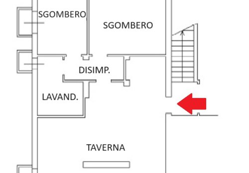 Planimetria Appartamento su due livelli con giardino ed ampia taverna