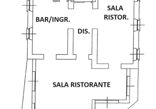 Planimetria Ristorante - Pizzeria con terrazzo ed abitazione sovrastante