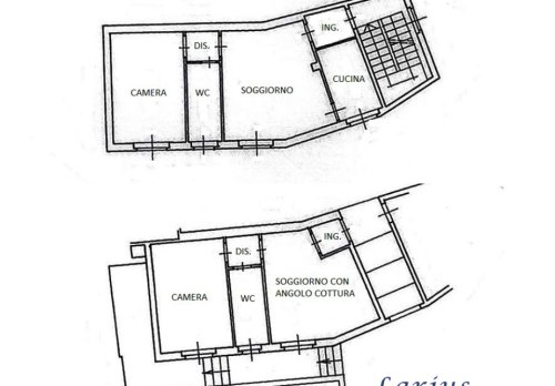 Planimetria Casa di corte con due appartamenti e piccola area esterna