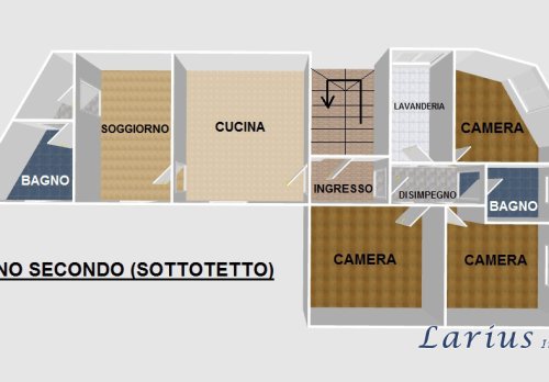 Planimetria Porzione di casa con due appartamenti e box doppio