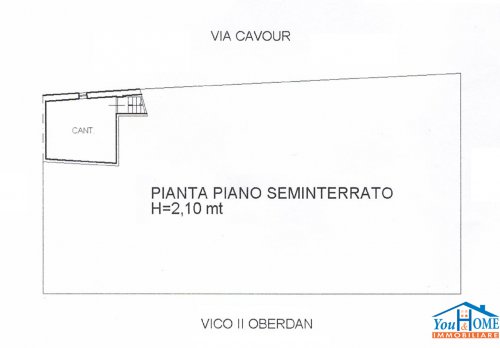 Planimetria APPARTAMENTO 3 VANI + ACCESSORI + CANTINA E ATRIO SCOPERTO  CARBONARA