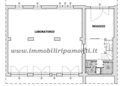 Planimetria NEGOZIO CON LABORATORIO in affitto a Lecco.