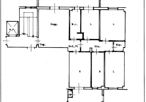 Planimetria Appartamento al Piano Attico di mq 110 con garage di mq 25
