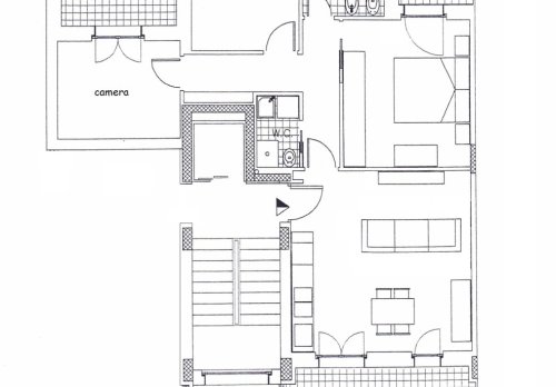 Planimetria Appartamento in costruzione di mq 76 con 3 camere da letto nella lottizzazione Quadrifoglio