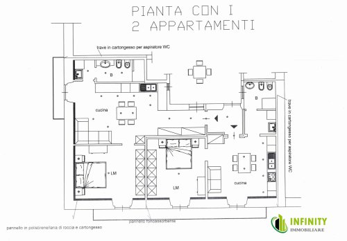 Planimetria Appartamento semi-ristrutturato zona centro 110mq circa pi soffitta
