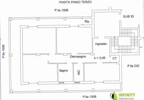 Planimetria Quadrilocale in vendita in via Don Luigi Sturzo, 21