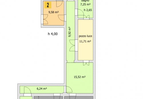 Planimetria porzione (3 stanze) di ampio ufficio