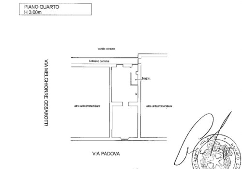 Planimetria Via Cesarotti: grazioso bilocale ristrutturato piano alto